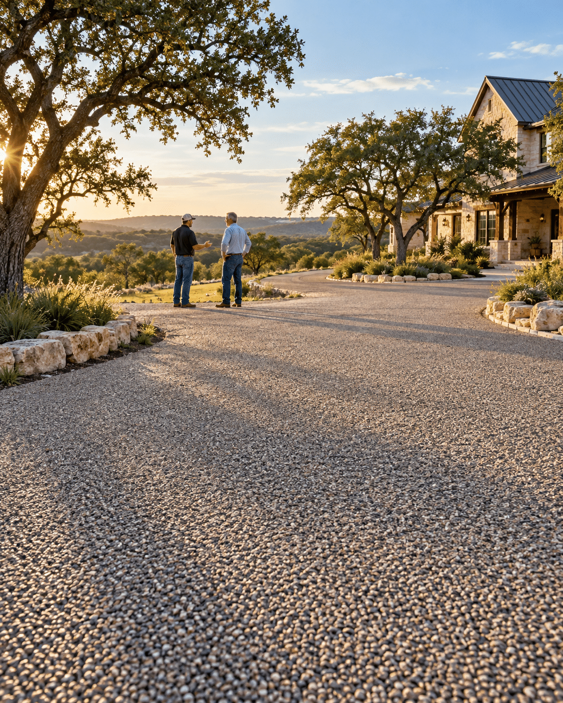 Newly surfaced road through a residential neighborhood